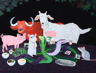 Print of Surrealism Animal Paintings by Lisa Ng