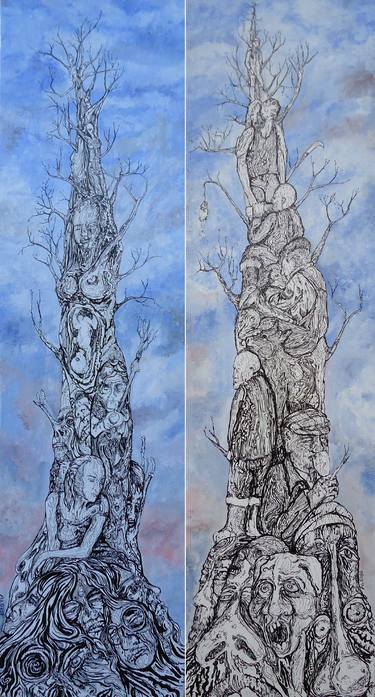Original Figurative Tree Paintings by Albion Hicks