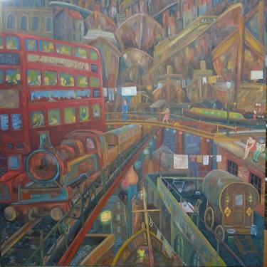 Original Figurative Cities Paintings by Albion Hicks