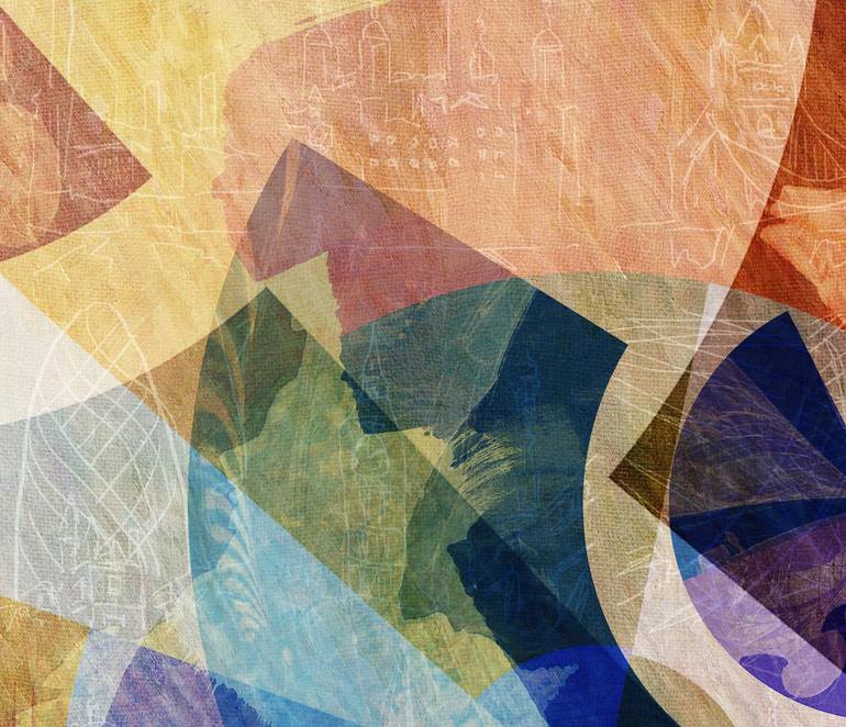 Original Abstract Expressionism Cities Collage by Jack Smith
