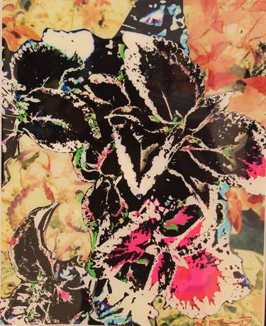 Original Expressionism Floral Collage by William Lennertz