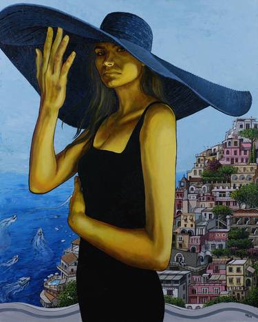 Saatchi Art Artist Mark Mulholland; Paintings, “'The Blue Hat in Positano'” #art