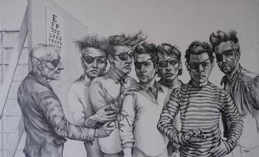 Original Expressionism Men Drawings by Mark Mulholland