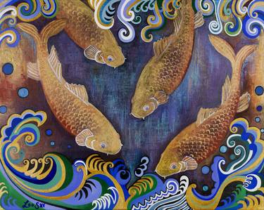 Print of Surrealism Fish Paintings by Leo Jac