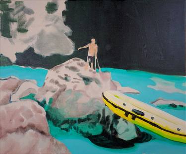 Original Figurative Boat Paintings by Andy Allen
