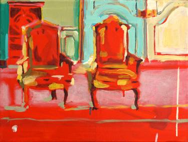 Original Figurative Interiors Paintings by Andy Allen