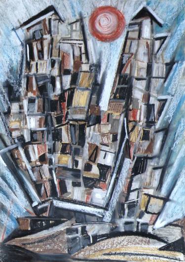 Print of Abstract Expressionism Architecture Paintings by István Gyebnár