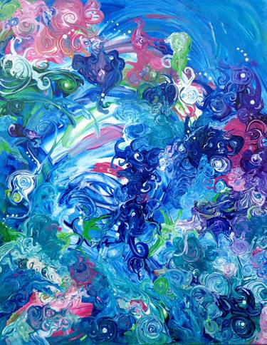 Original Abstract Water Painting by Shawnic Coles
