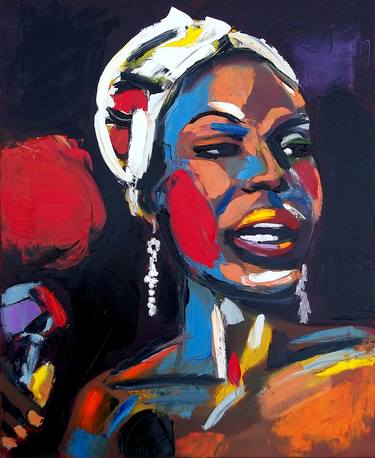 Nina Simone in Pallet Knife, 2011. Oil on Canvas, 30”x24″ thumb