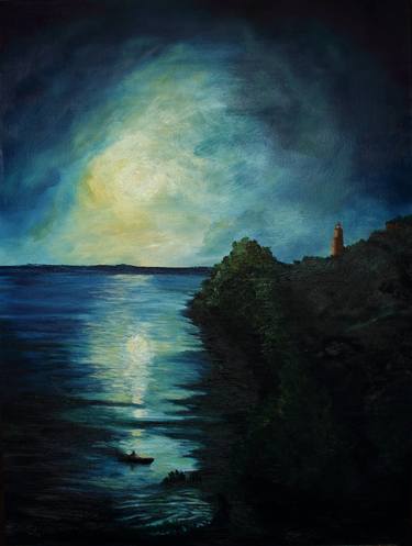 Original Impressionism Seascape Painting by Serge Ra