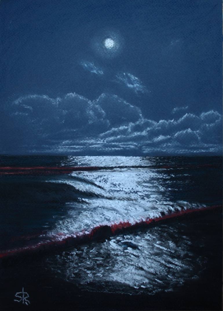 Moonlight Drawing By Serge Ra 