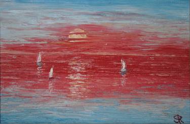 Print of Impressionism Seascape Paintings by Serge Ra
