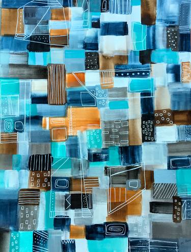 Print of Abstract Cities Paintings by Melanie Biehle