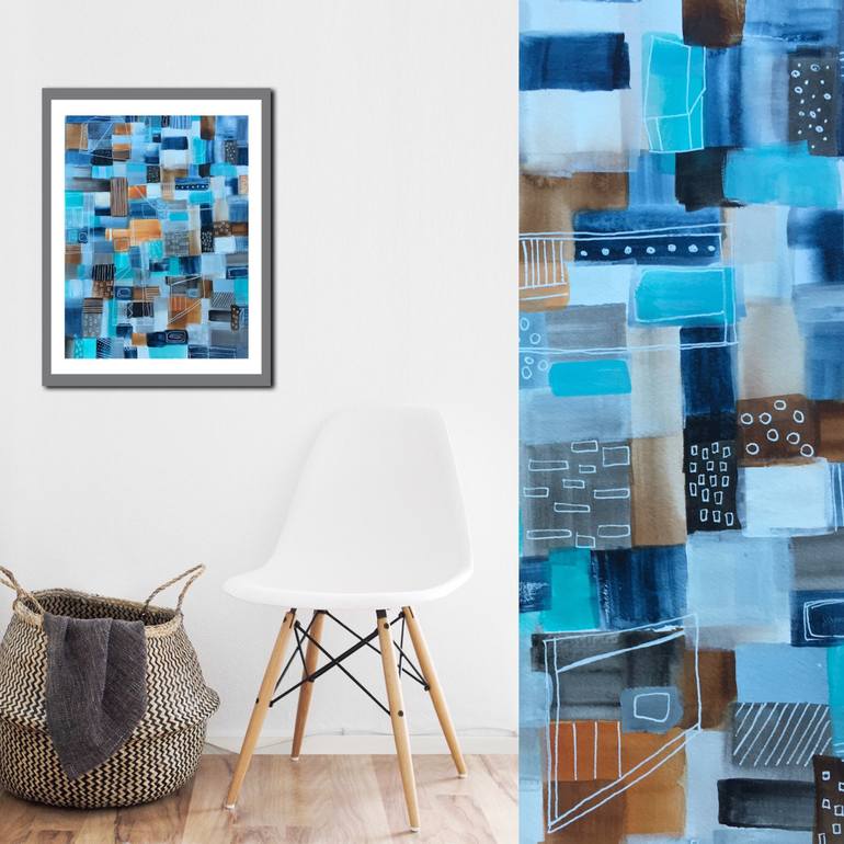 Original Abstract Cities Painting by Melanie Biehle