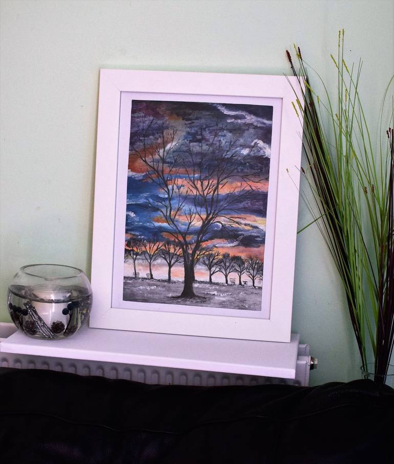 Original Impressionism Tree Painting by Thushara Mendis