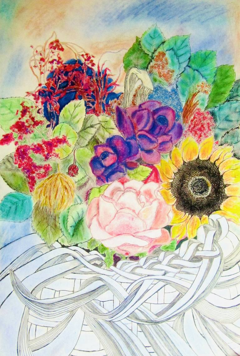 Print of Contemporary Floral Mixed Media by Elizabeth Sapre