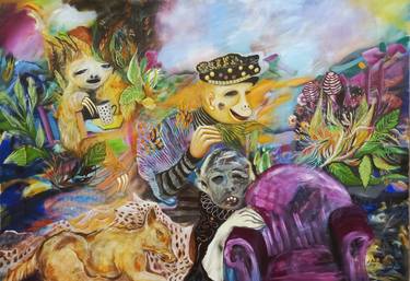 Original Abstract Expressionism Fantasy Painting by Todor Dana
