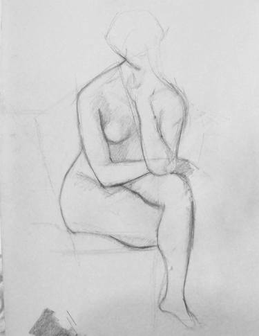 Original Nude Drawing by Sagi Zuker