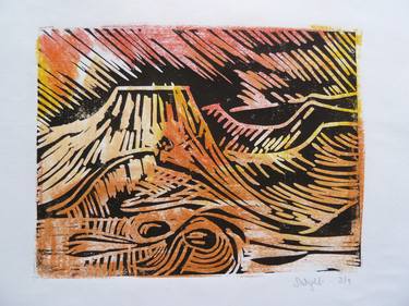 Print of Expressionism Landscape Printmaking by Sheila Wright