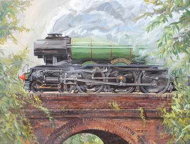 Print of Figurative Train Paintings by Paul Simmons