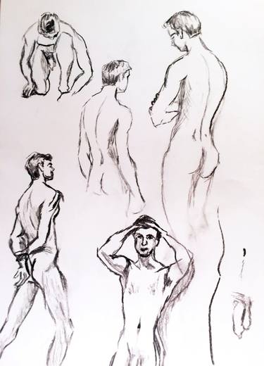 Print of Figurative Nude Drawings by Brian Dennis