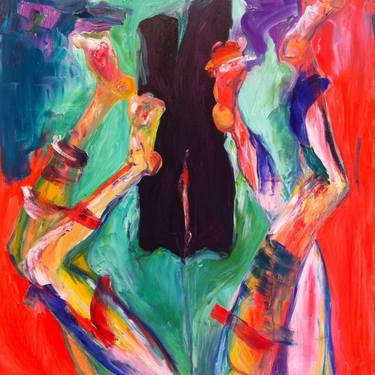 Original Abstract Expressionism Erotic Painting by Nara Walker