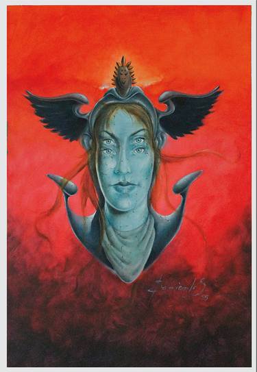 Original Surrealism Fantasy Painting by Oscar Barrientos