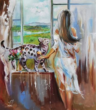Original Cats Paintings by Annet Loginova