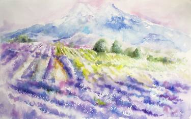 Lilac Time. Watercolor Print Painting. thumb