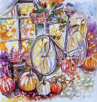 Original Bicycle Paintings by Annet Loginova