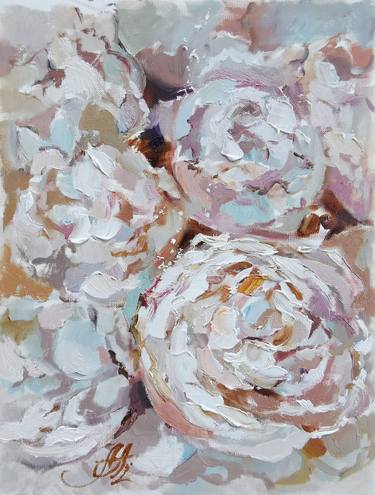 Original Abstract Expressionism Floral Paintings by Annet Loginova