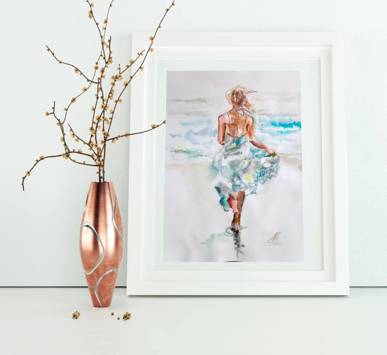 Original Impressionism People Drawing by Annet Loginova