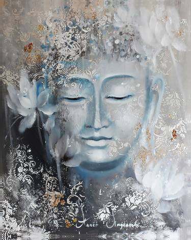 Silver Buddha painting thumb
