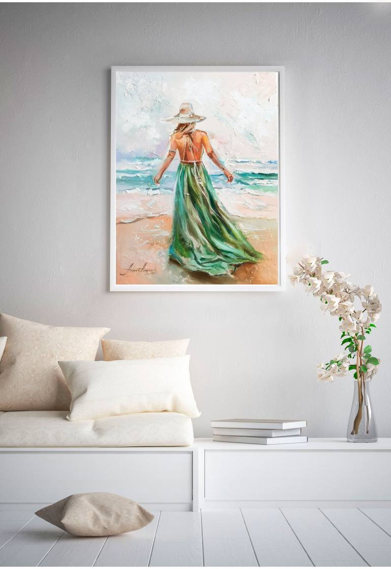 Emerald Sea, Original oil painting Painting by Annet Loginova | Saatchi Art