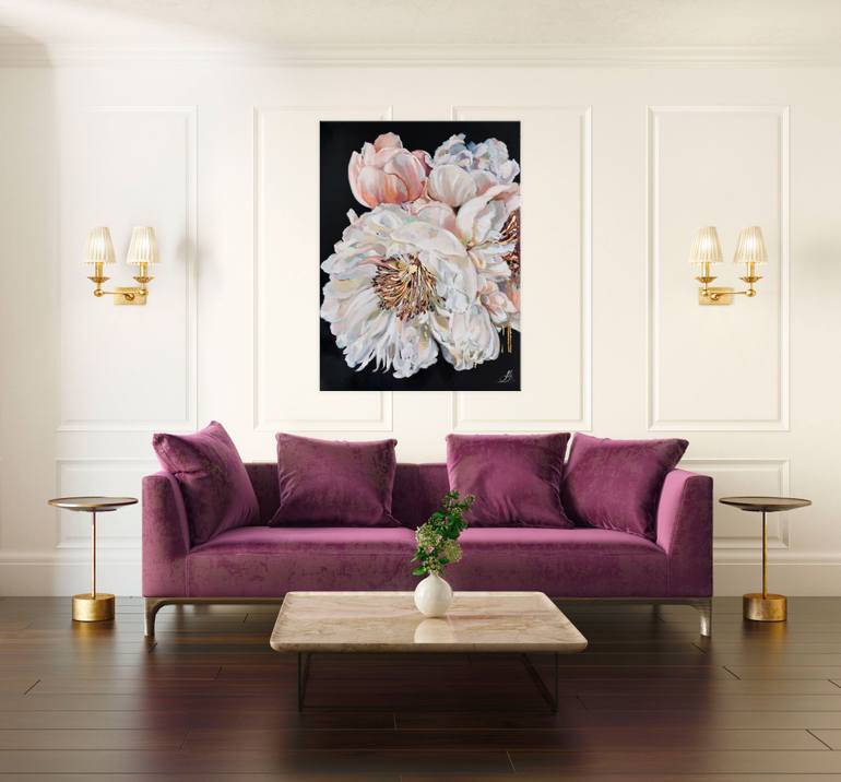 Original Art Deco Floral Painting by Annet Loginova