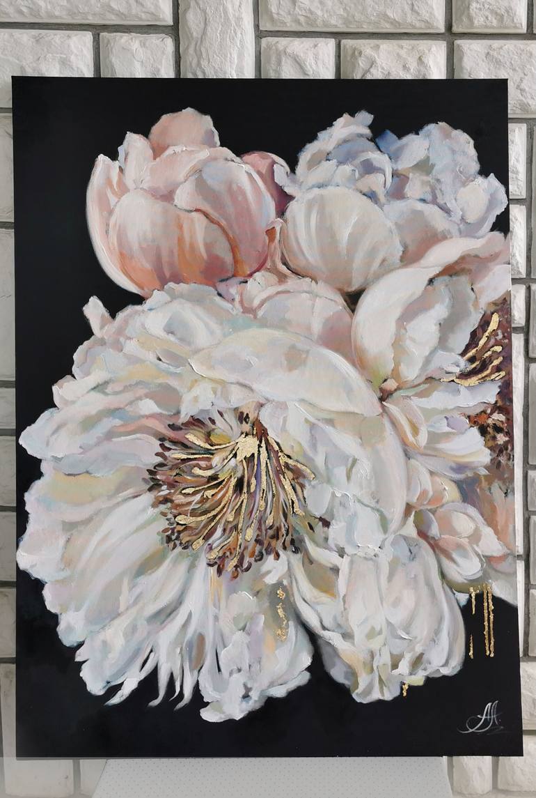Original Art Deco Floral Painting by Annet Loginova