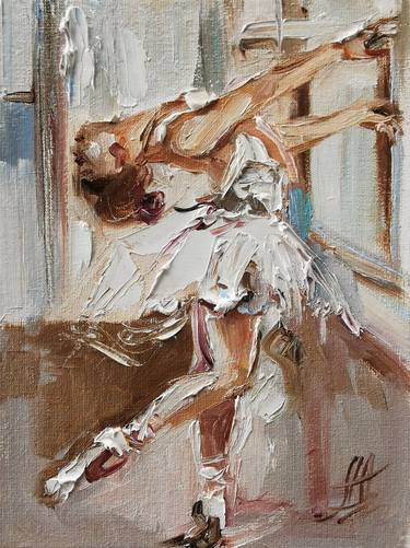 Gracious Dance. 2 miniature ballet paintings on canvas. thumb