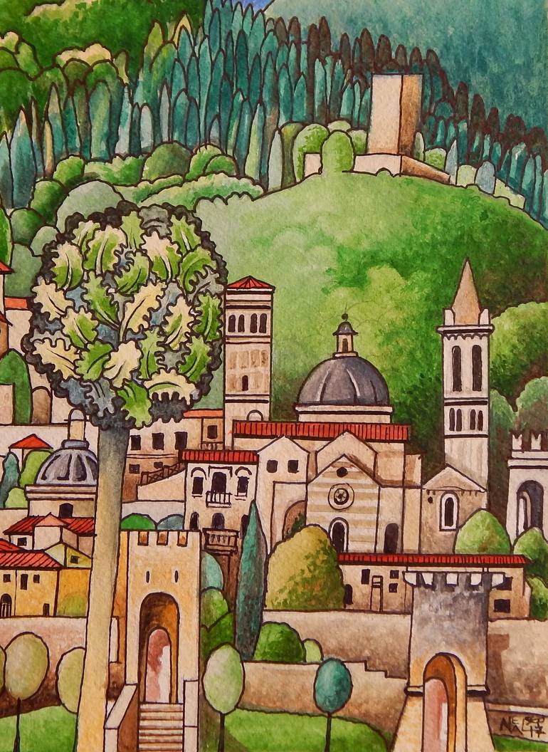 Original Illustration Landscape Painting by Neal Winfield