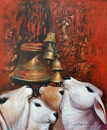 Original Figurative Animal Paintings by jiban biswas