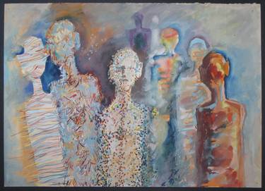 Original Abstract Expressionism Men Paintings by Iosif Mladin