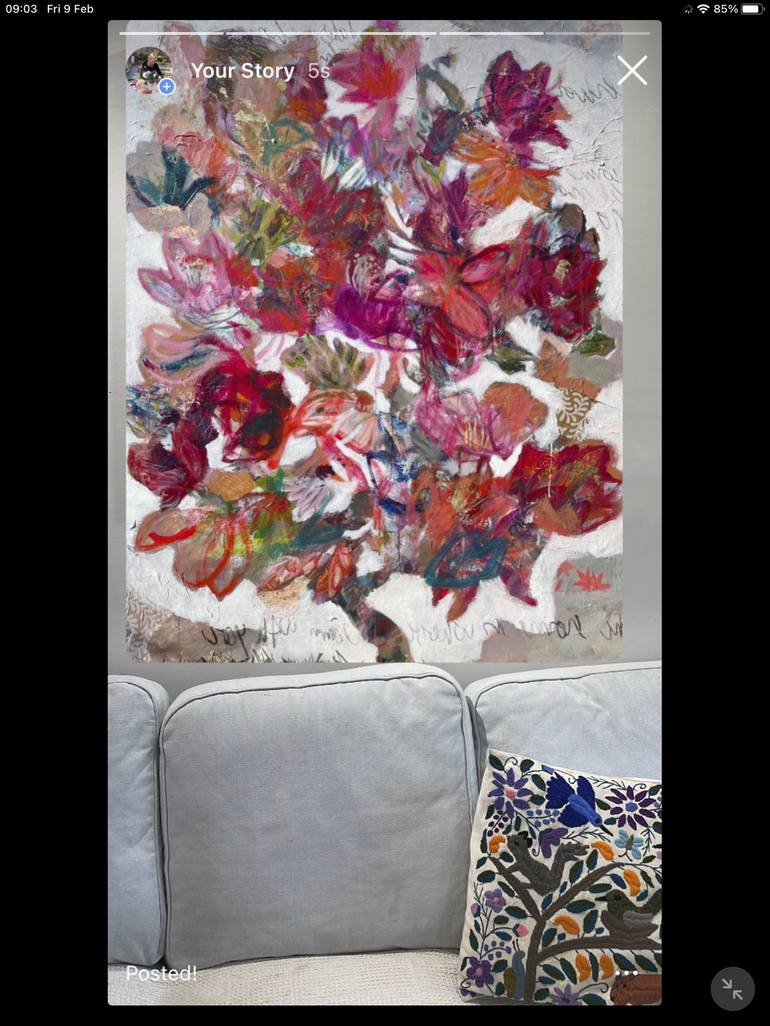 Original Abstract Floral Painting by Vivian Borsani