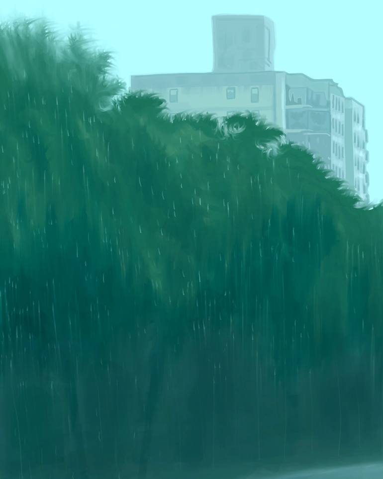 Original Color Field Painting Cities Drawing by Evan Sklar