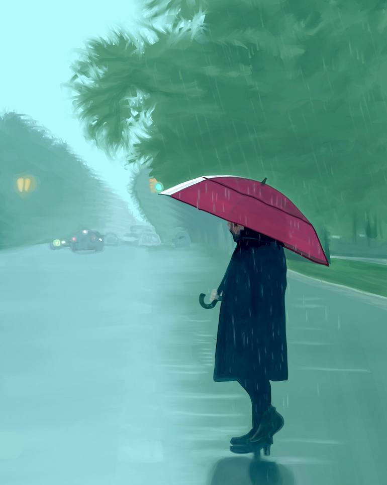 Original Color Field Painting Cities Drawing by Evan Sklar