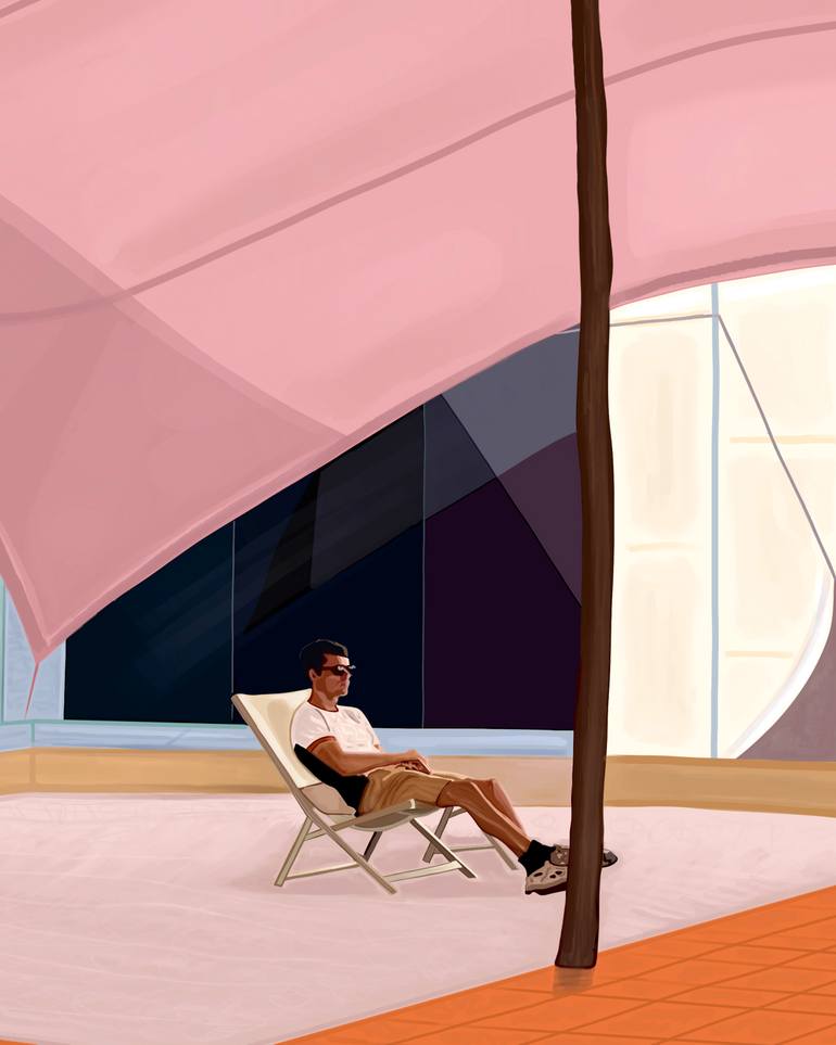 Original Color Field Painting Architecture Drawing by Evan Sklar