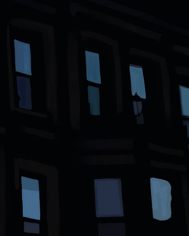 Original Color Field Painting Cities Drawing by Evan Sklar
