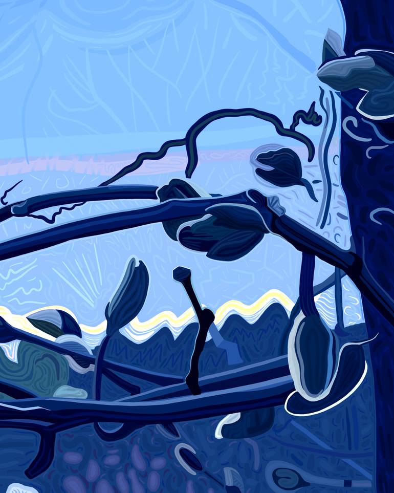 Original Color Field Painting Botanic Drawing by Evan Sklar