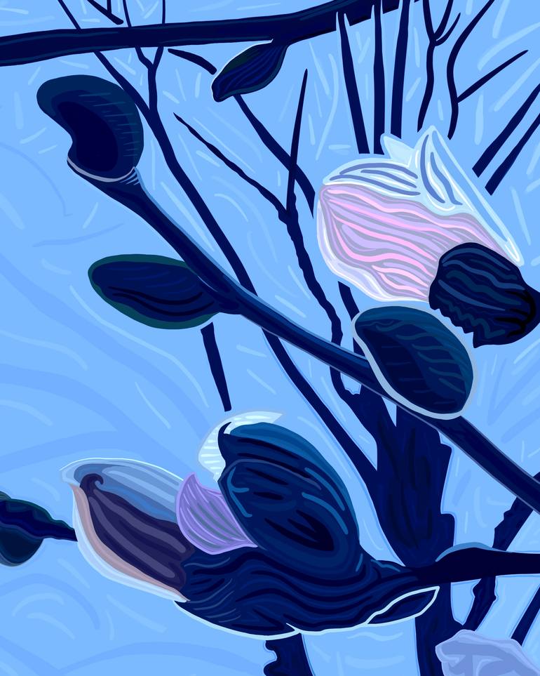 Original Color Field Painting Botanic Drawing by Evan Sklar