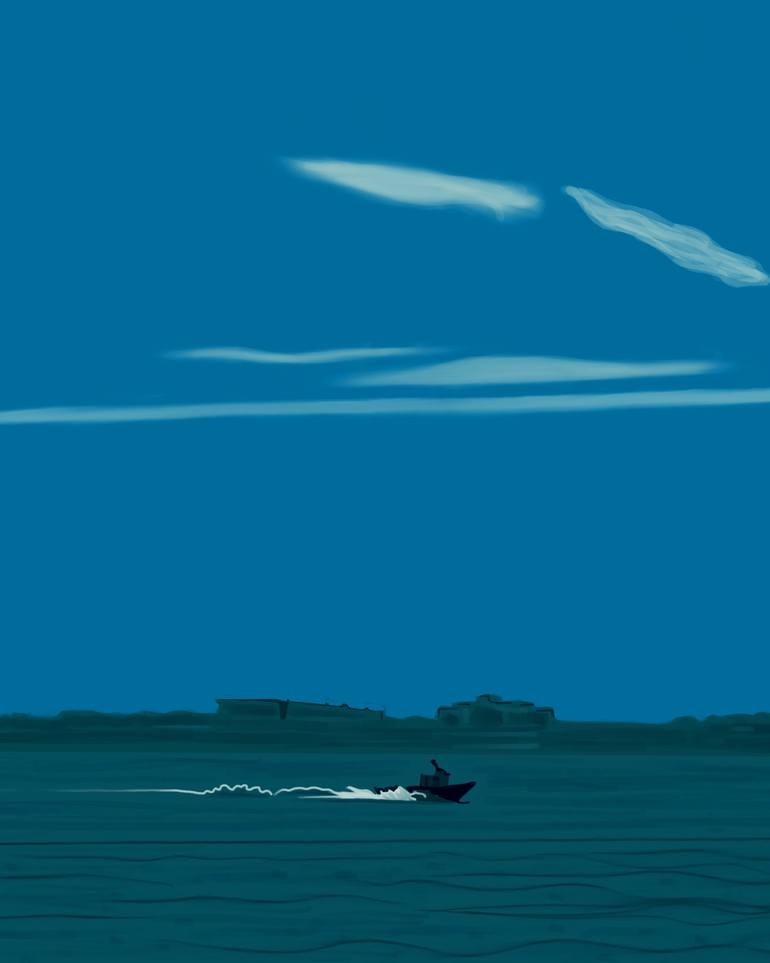 Original Color Field Painting Water Drawing by Evan Sklar