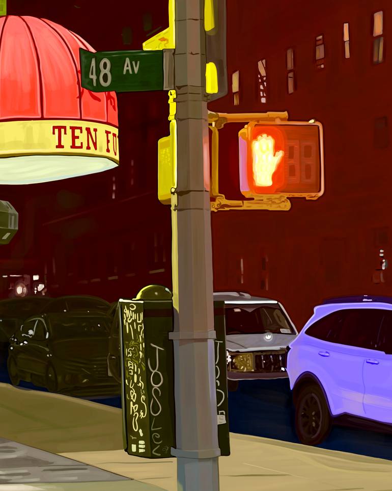 Original Color Field Painting Cities Drawing by Evan Sklar