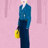 Woman In Blue In Woods by Evan Sklar